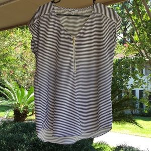 Strip Top with Zipper Detail